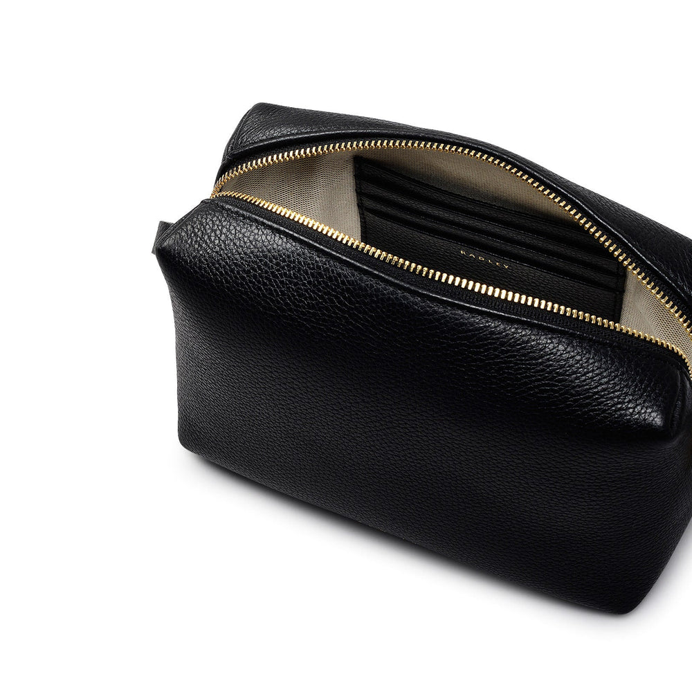 Bishops Lane Leather Small Ziptop Cross Body Bag in Black - 111573