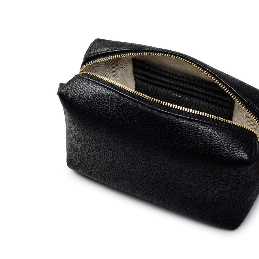 Bishops Lane Leather Small Ziptop Cross Body Bag in Black - 111573