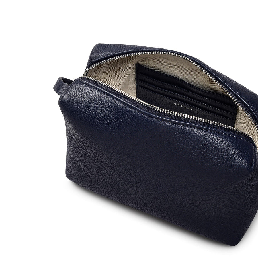 Bishops Lane Leather Small Ziptop Cross Body Bag in Ink - 111574