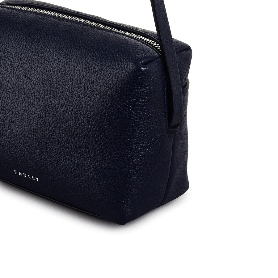 Bishops Lane Leather Small Ziptop Cross Body Bag in Ink - 111574