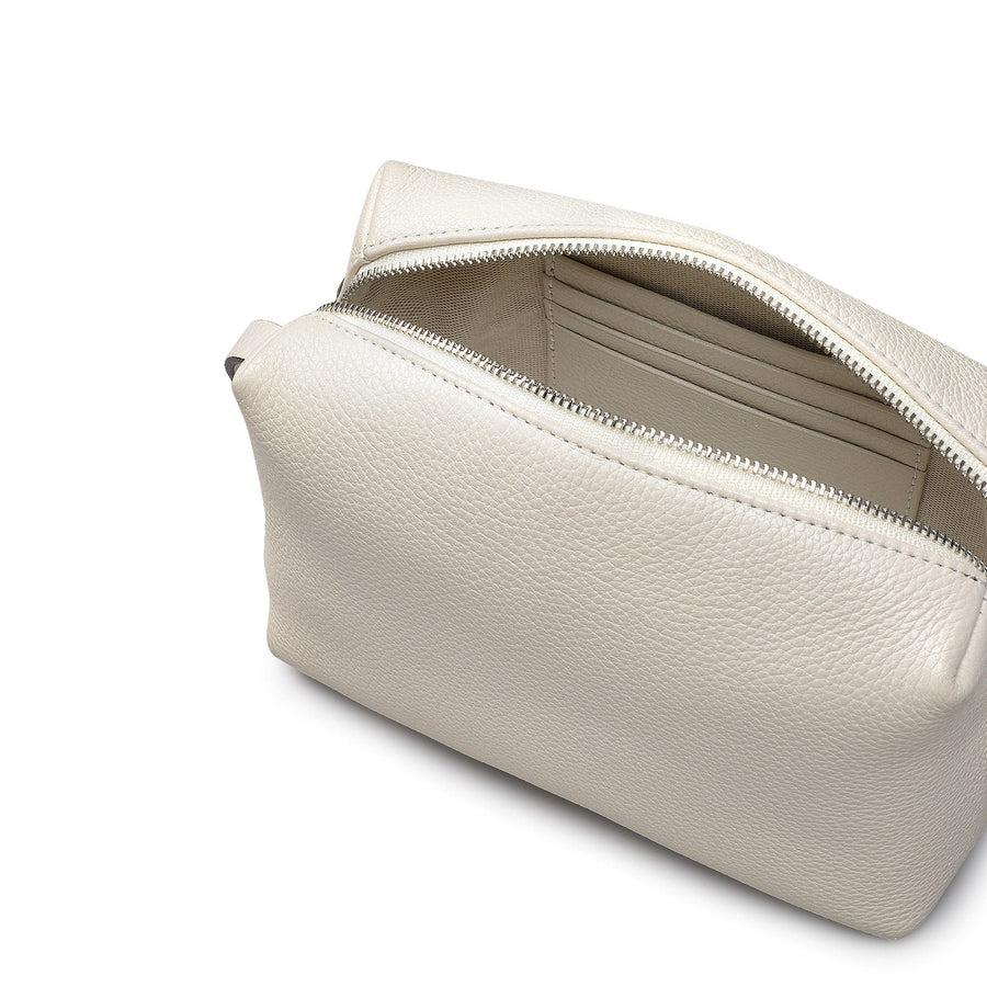 Bishops Lane Leather Small Ziptop Cross Body Bag in Chalk - 111575