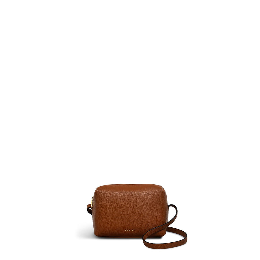 Bishops Lane Leather Small Ziptop Cross Body Bag in Indus Tan - 111577