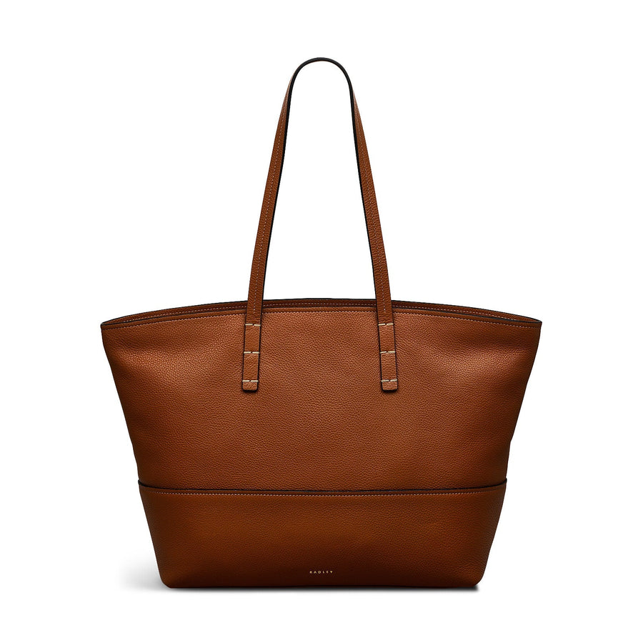 Bishops Lane Leather Large Ziptop Tote Bag in Indus Tan - 111580