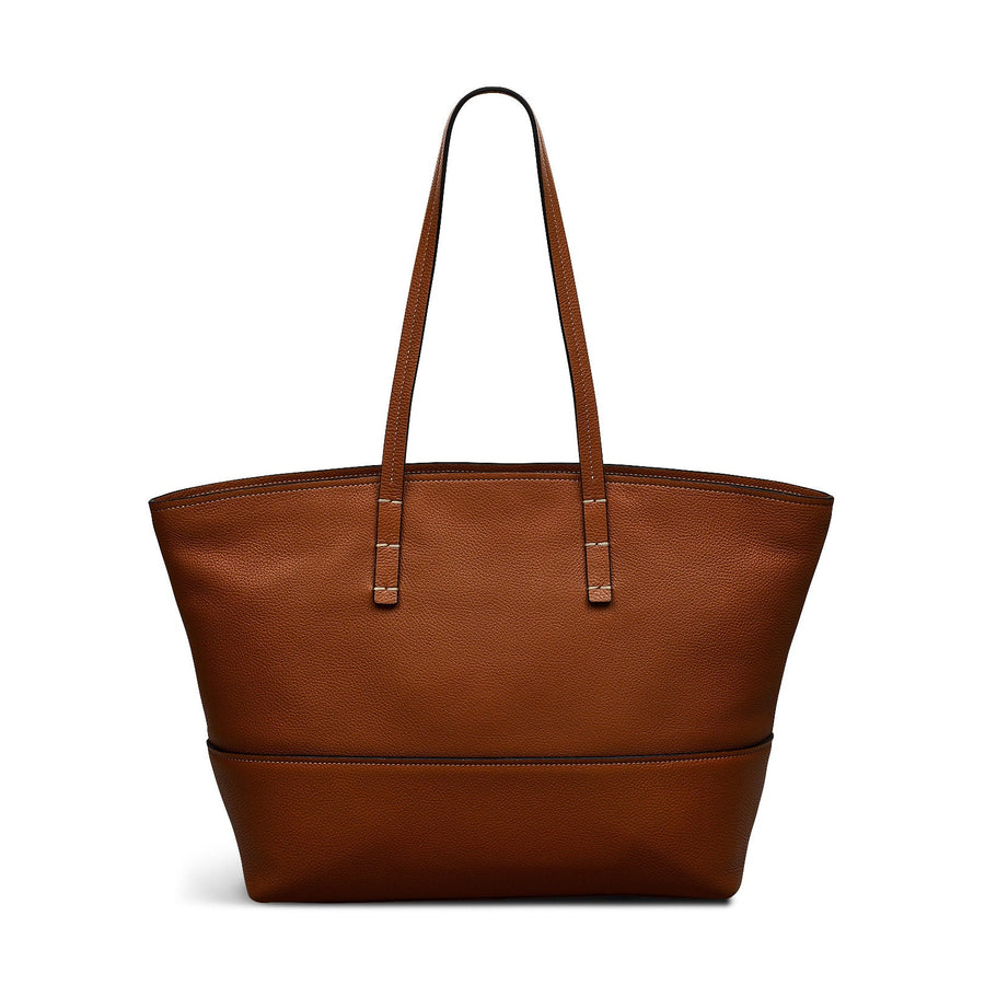 Bishops Lane Leather Large Ziptop Tote Bag in Indus Tan - 111580