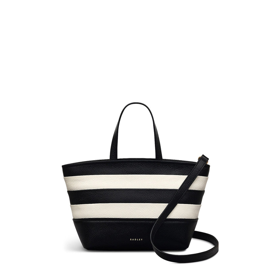 Bishops Lane Leather Small Ziptop Grab Bag in Black - 111581