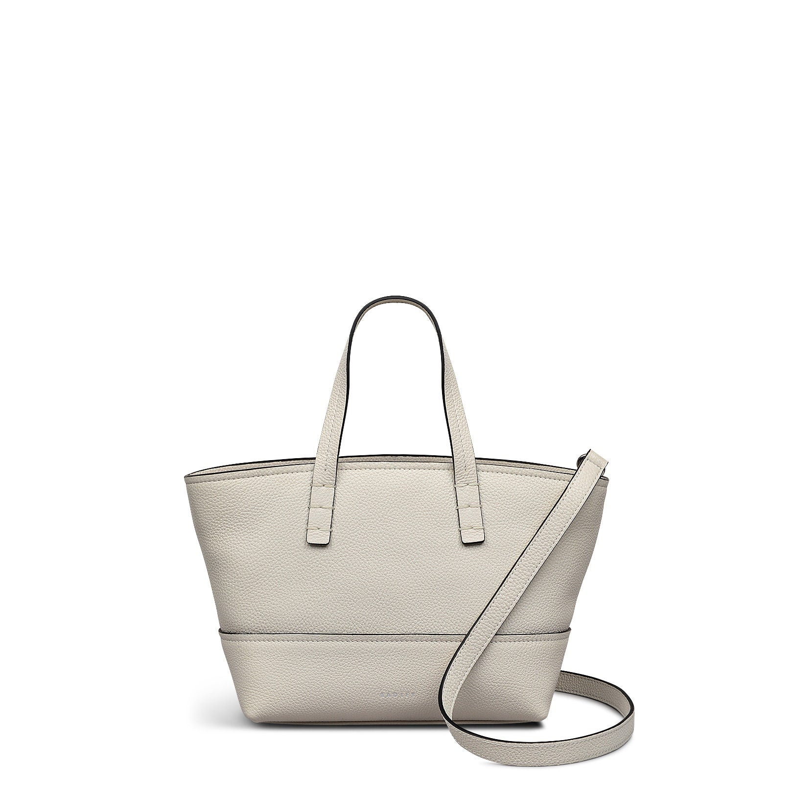 Bishops Lane Leather Small Ziptop Grab Bag in Chalk - 111582