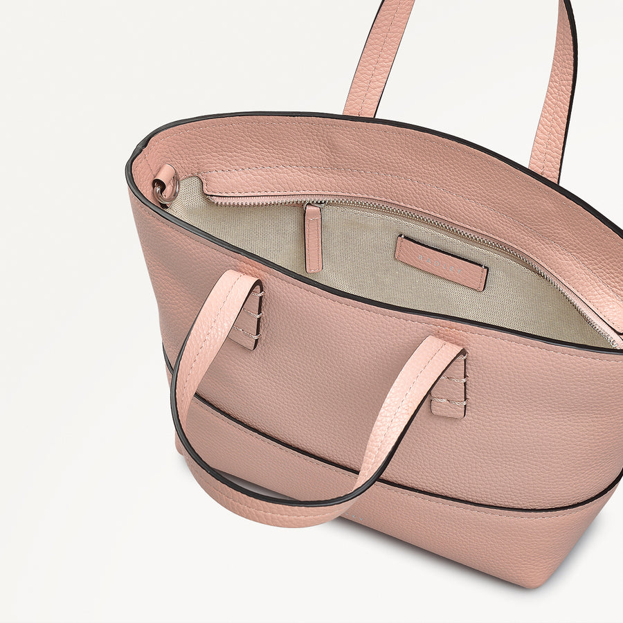 Bishops Lane Leather Small Ziptop Grab Bag in Prairie Pink - 111583