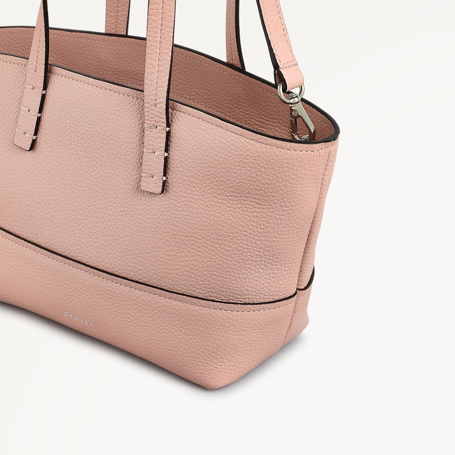 Bishops Lane Leather Small Ziptop Grab Bag in Prairie Pink - 111583