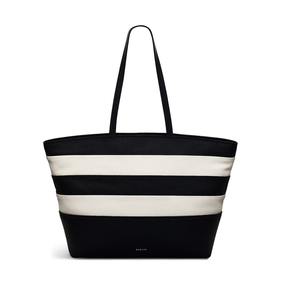 Bishops Lane Leather Large Ziptop Tote Bag in Black - 111584