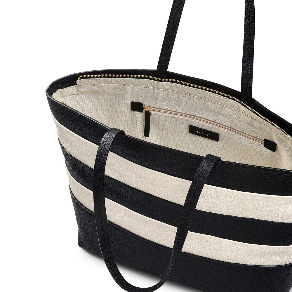 Bishops Lane Leather Large Ziptop Tote Bag in Black - 111584