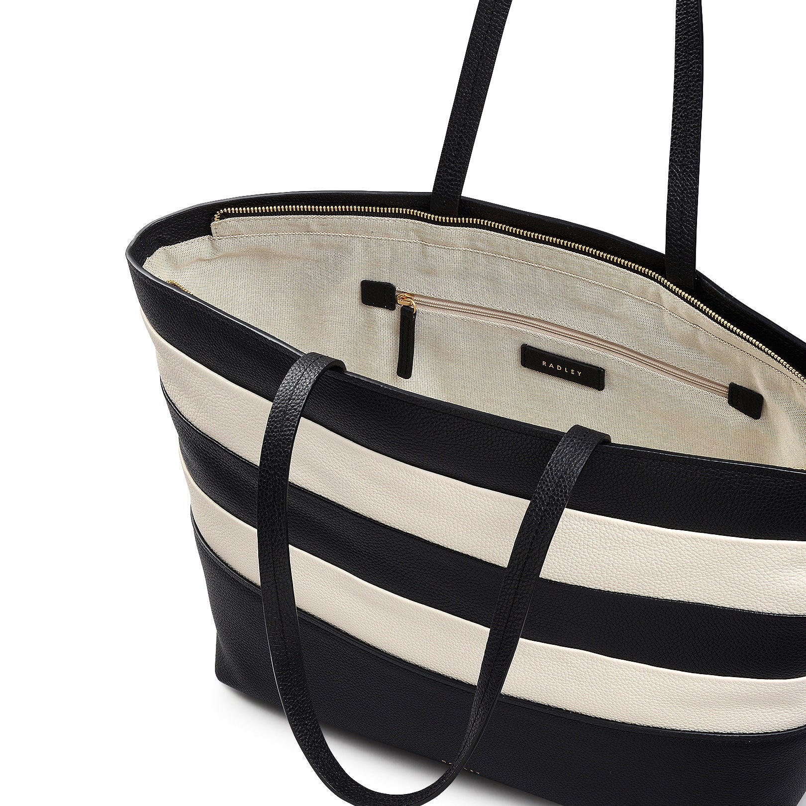 Bishops Lane Leather Large Ziptop Tote Bag in Black - 111584