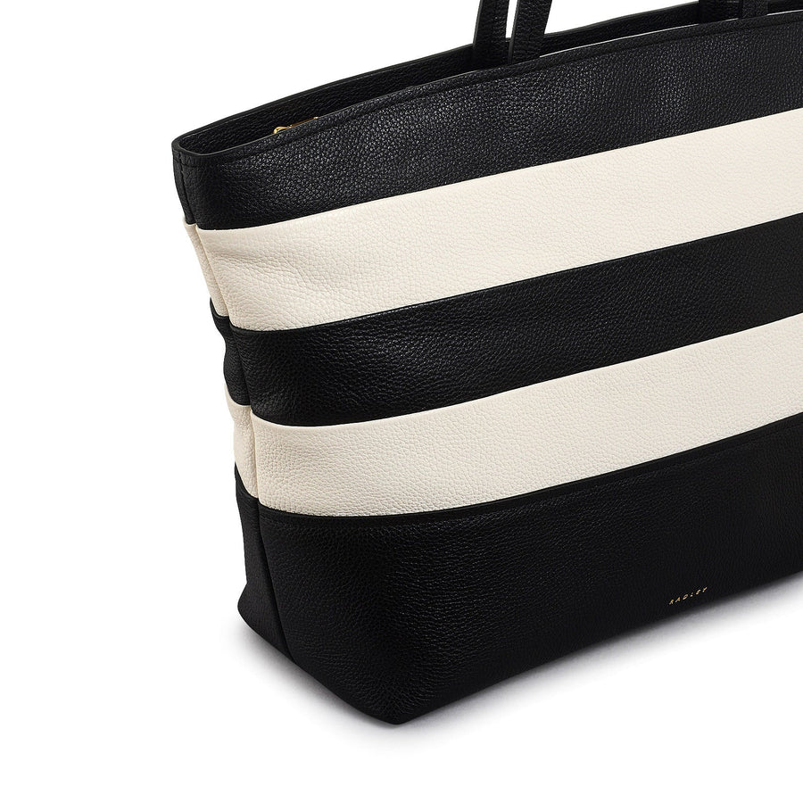 Bishops Lane Leather Large Ziptop Tote Bag in Black - 111584