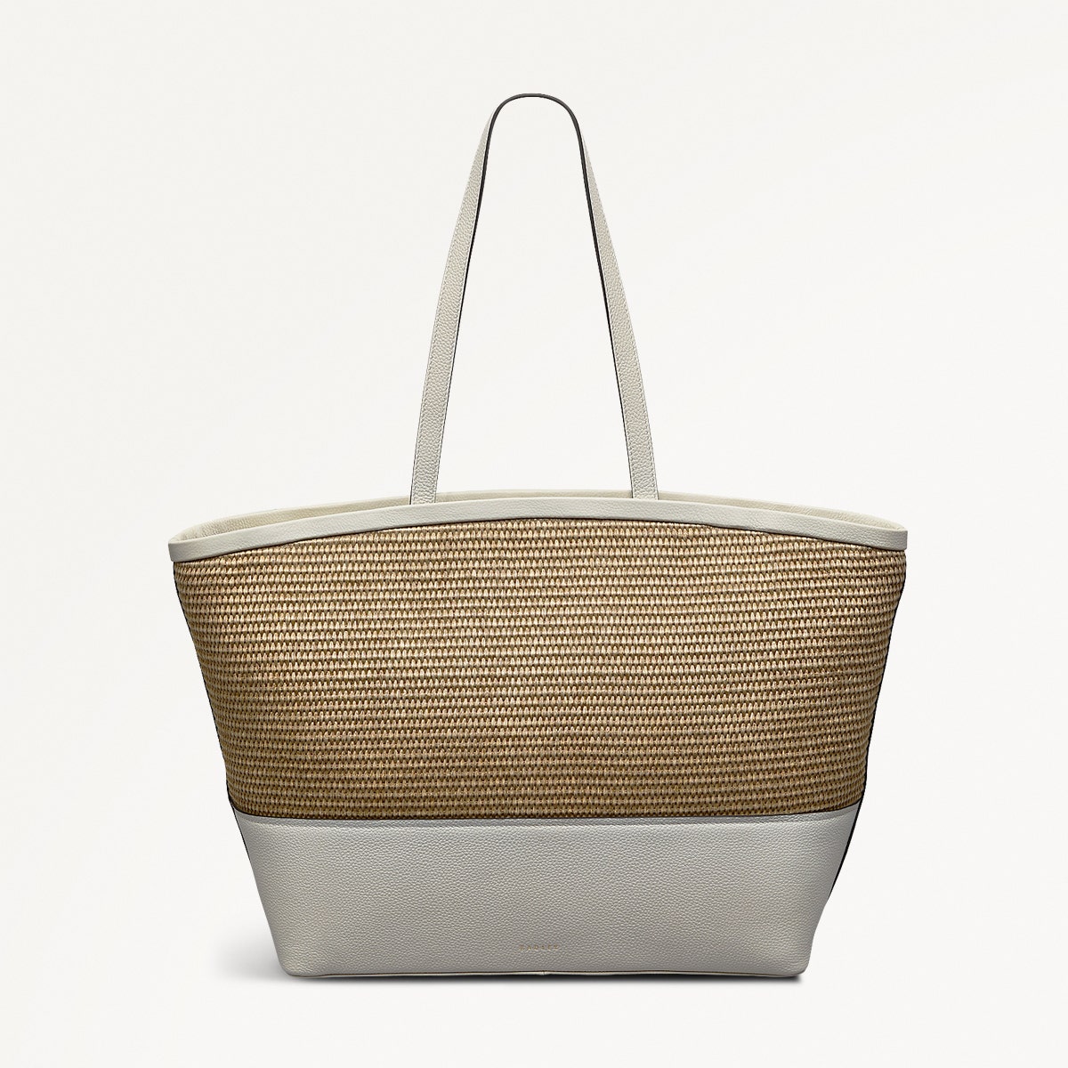 Bishops Lane Leather Large Ziptop Tote Bag in Chalk - 111586