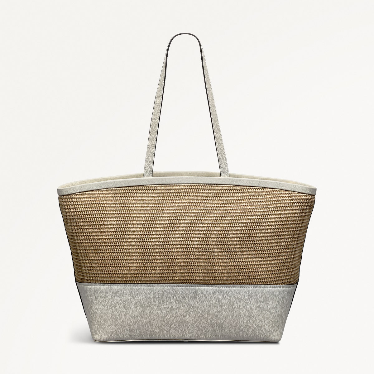 Bishops Lane Leather Large Ziptop Tote Bag in Chalk - 111586