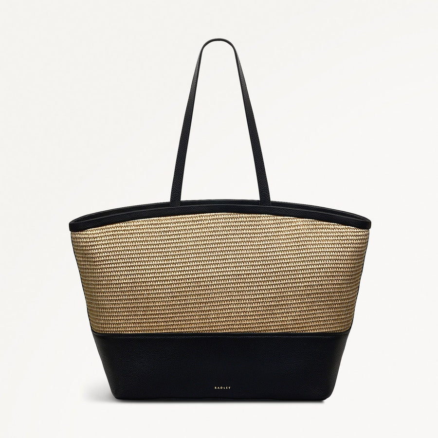 Bishops Lane - Straw Large Ziptop Tote Bag - OHE13402