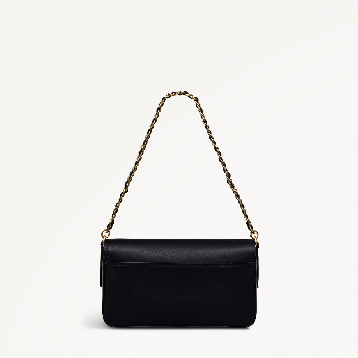 Selsey Street Leather Medium Flapover Shoulder Bag in Black - 111588