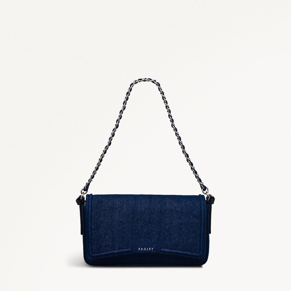 Selsey Street Leather Medium Flapover Shoulder Bag in Indigo - 111591
