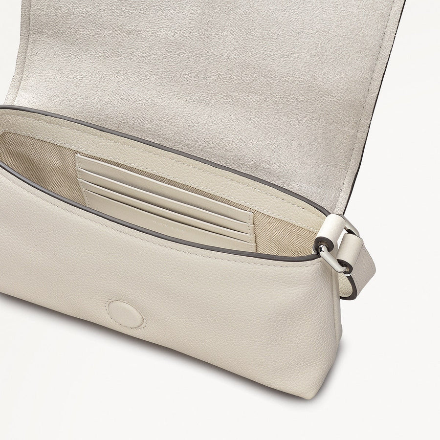 Holmes Avenue Fabric Mini Flapover Cross Body Bag in Chalk - 111593