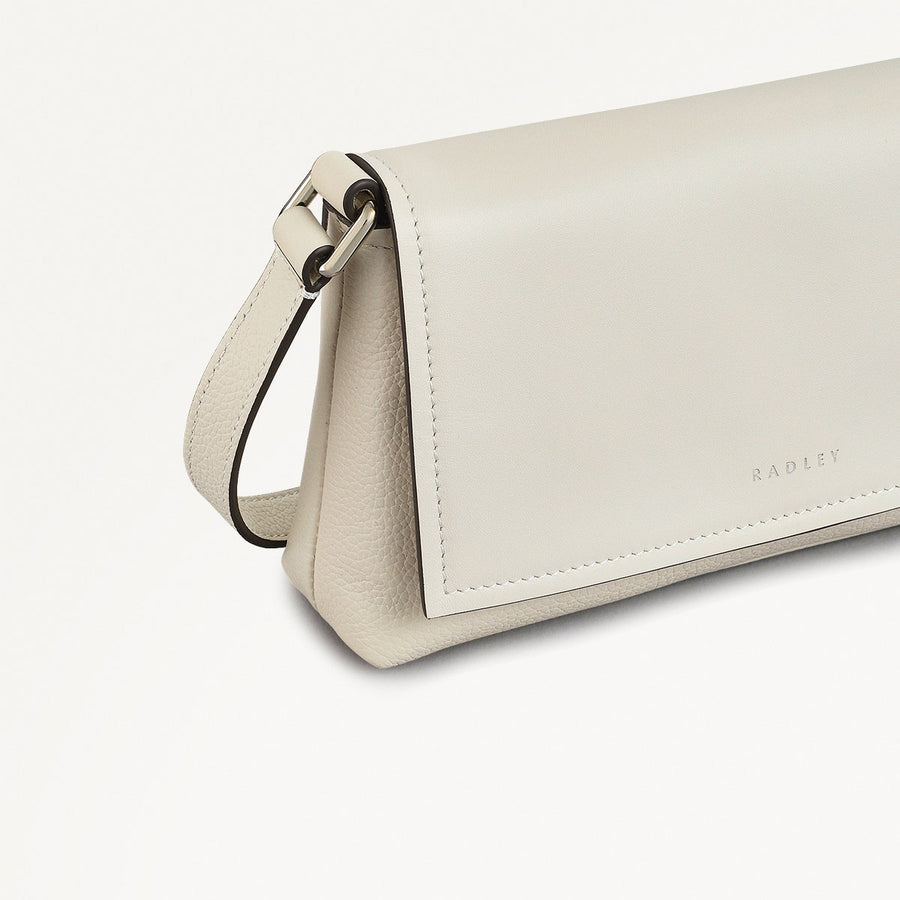 Holmes Avenue Fabric Mini Flapover Cross Body Bag in Chalk - 111593