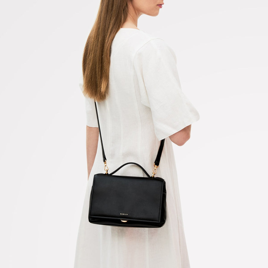 Holmes Avenue Fabric Medium Flapover Cross Body Bag in Black - 111595