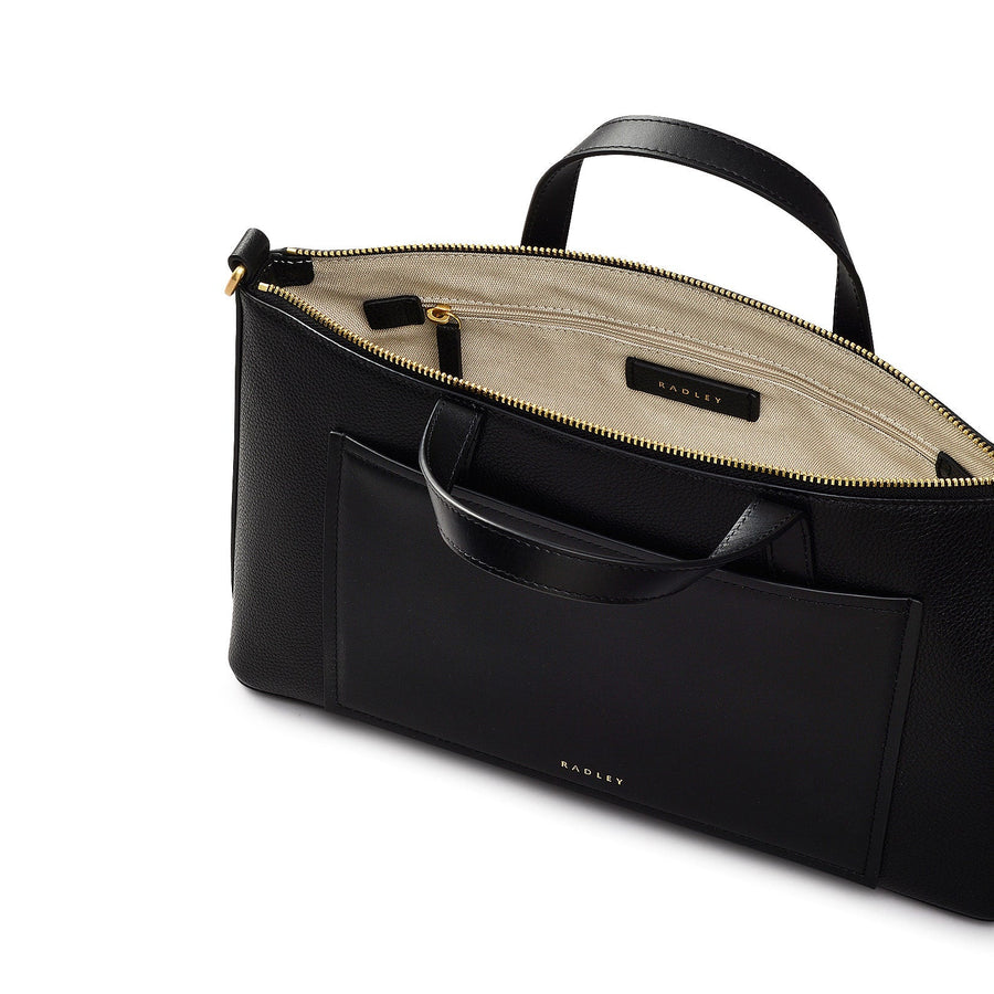 Holmes Avenue Fabric Medium Ziptop Grab Bag in Black - 111597