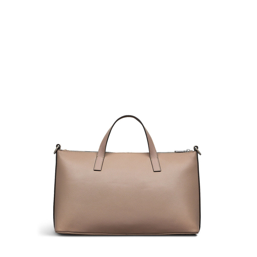 Holmes Avenue Fabric Medium Ziptop Grab Bag in Latte - 111598