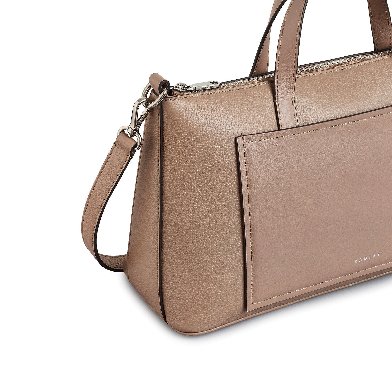 Holmes Avenue Fabric Medium Ziptop Grab Bag in Latte - 111598