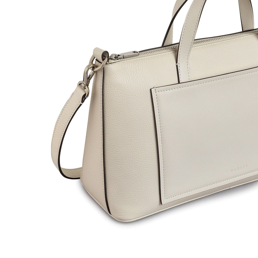 Holmes Avenue Fabric Medium Ziptop Grab Bag in Chalk - 111599