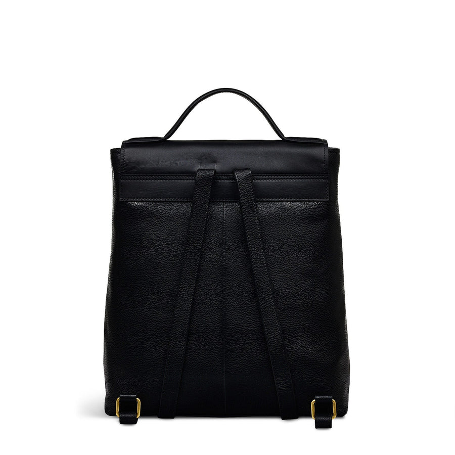 Holmes Avenue Fabric Medium Flapover Backpack in Black - 111600