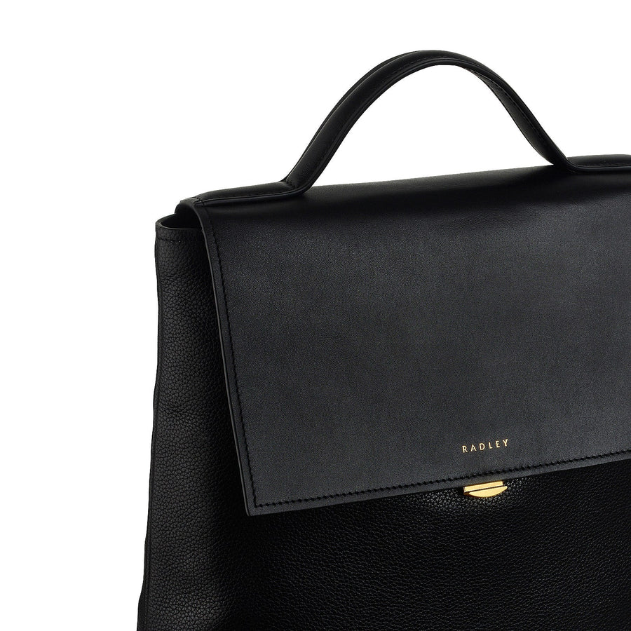 Holmes Avenue Fabric Medium Flapover Backpack in Black - 111600