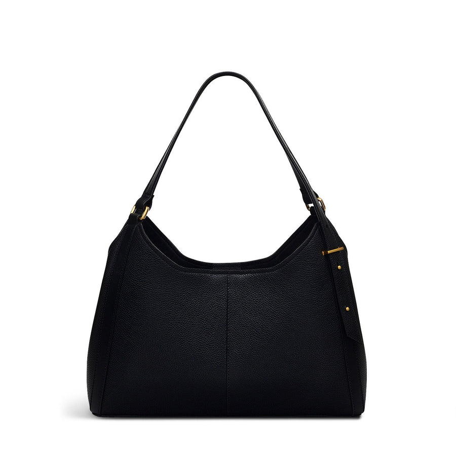 Clarendon Row Fabric Medium Ziptop Grab Bag in Black - 111602