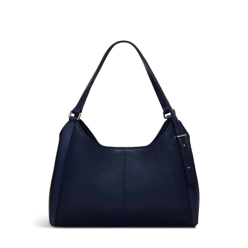 Clarendon Row Fabric Medium Ziptop Grab Bag in Ink - 111603