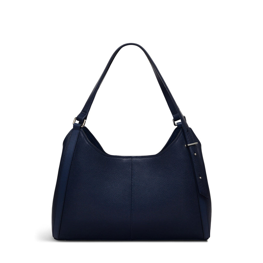 Clarendon Row Fabric Medium Ziptop Grab Bag in Ink - 111603