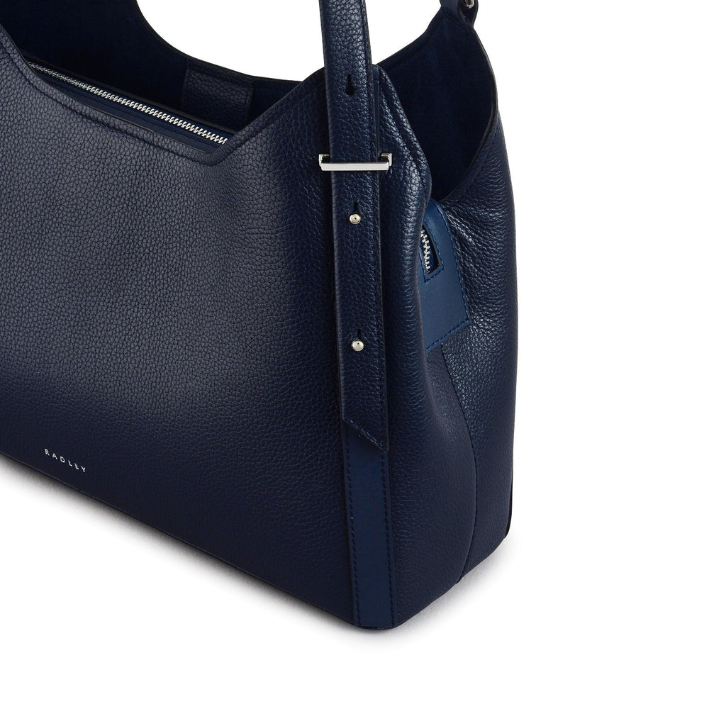 Clarendon Row Fabric Medium Ziptop Grab Bag in Ink - 111603