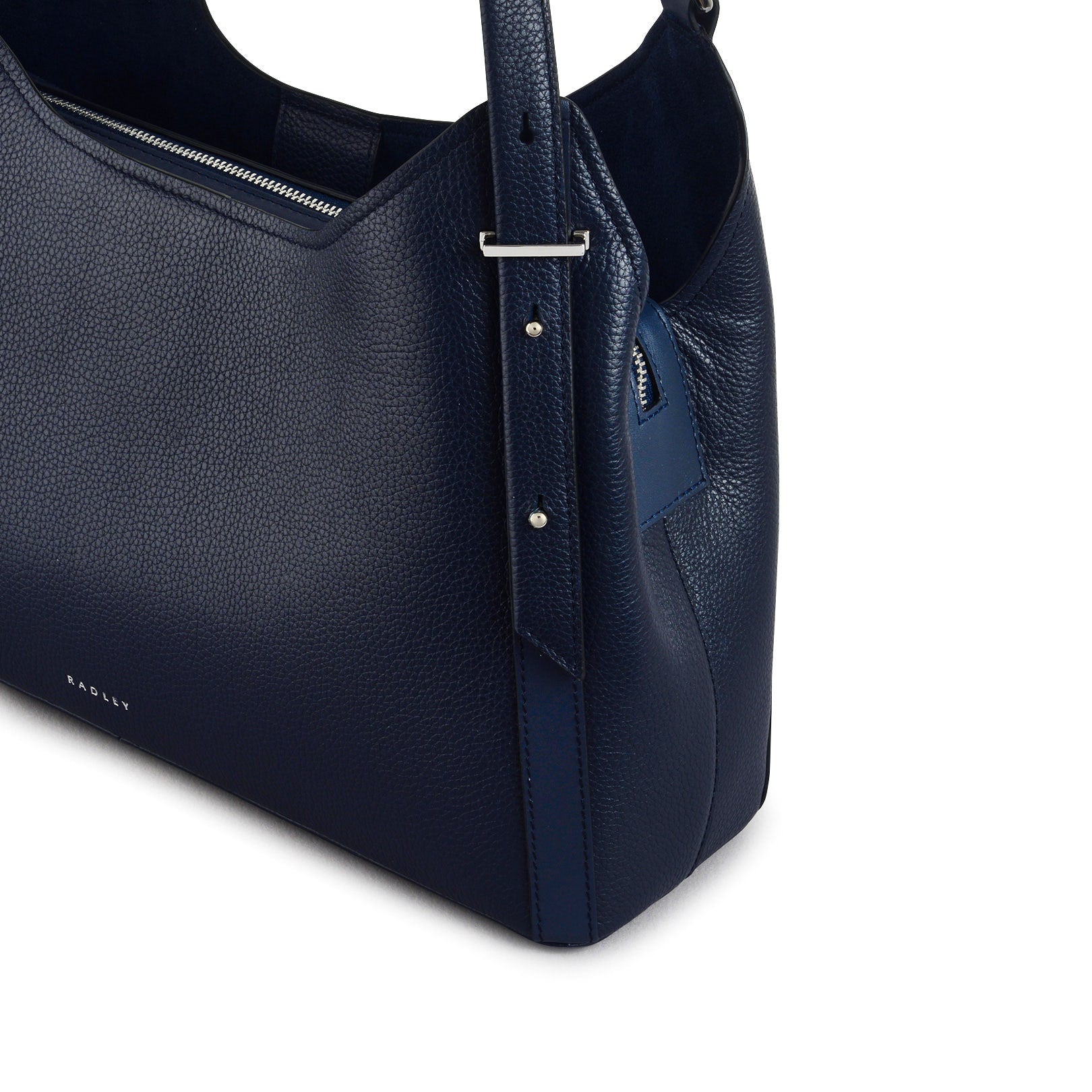 Clarendon Row Fabric Medium Ziptop Grab Bag in Ink - 111603