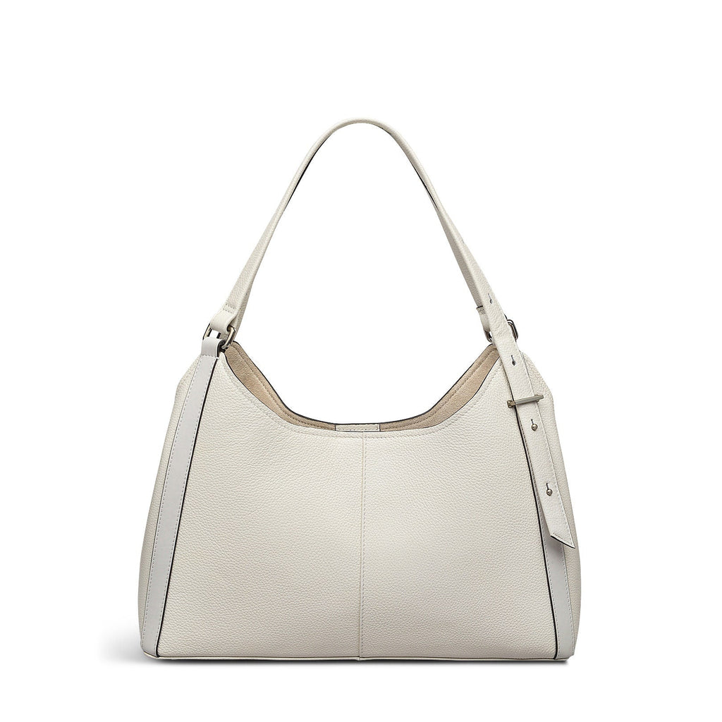 Clarendon Row Fabric Medium Ziptop Grab Bag in Chalk - 111604