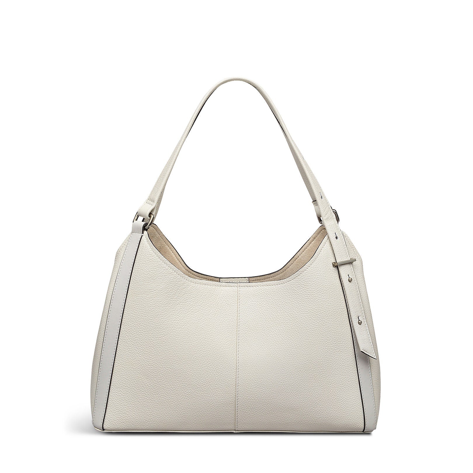 Clarendon Row Fabric Medium Ziptop Grab Bag in Chalk - 111604