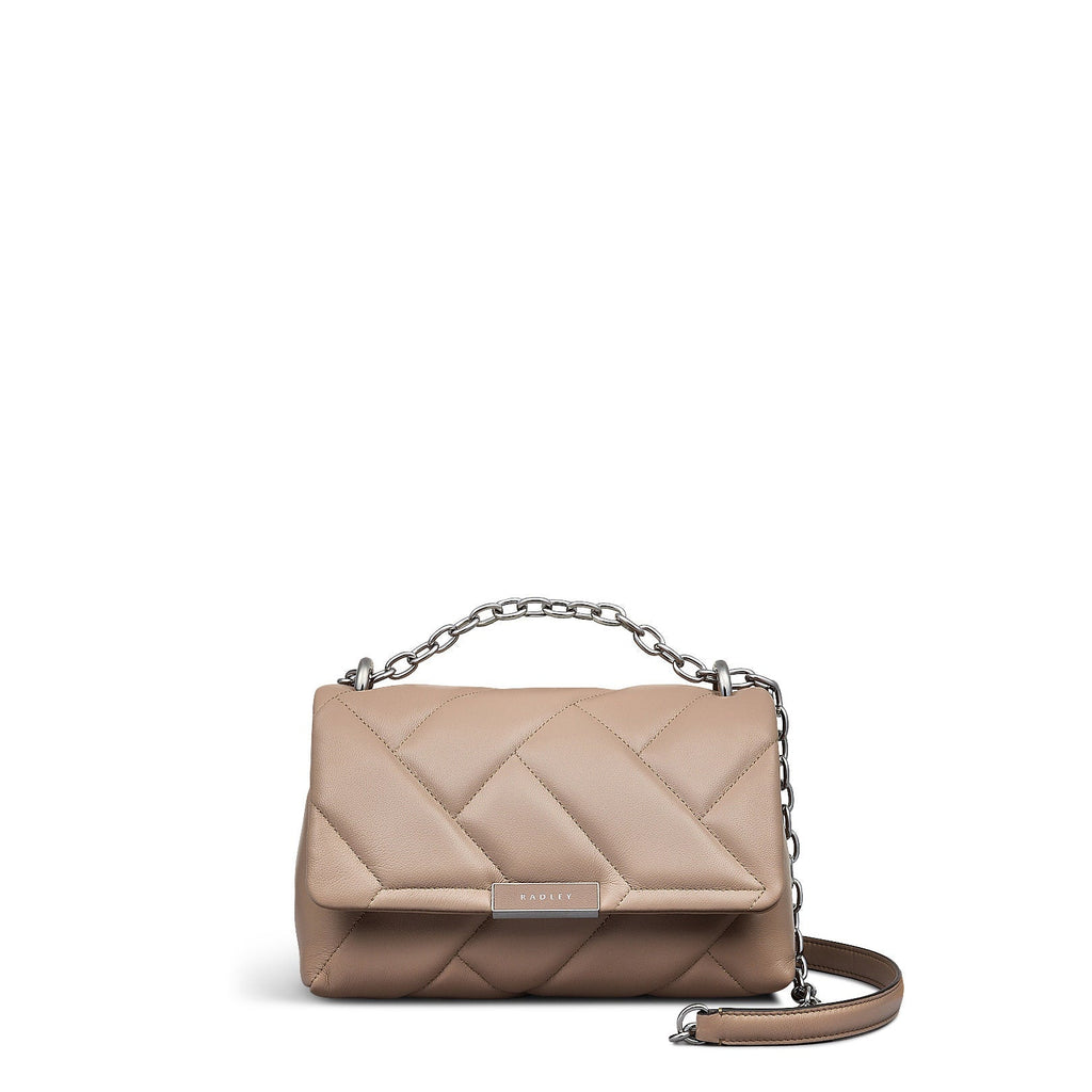 Mill Bay Fabric Medium Flapover Cross Body Bag in Latte - 111608