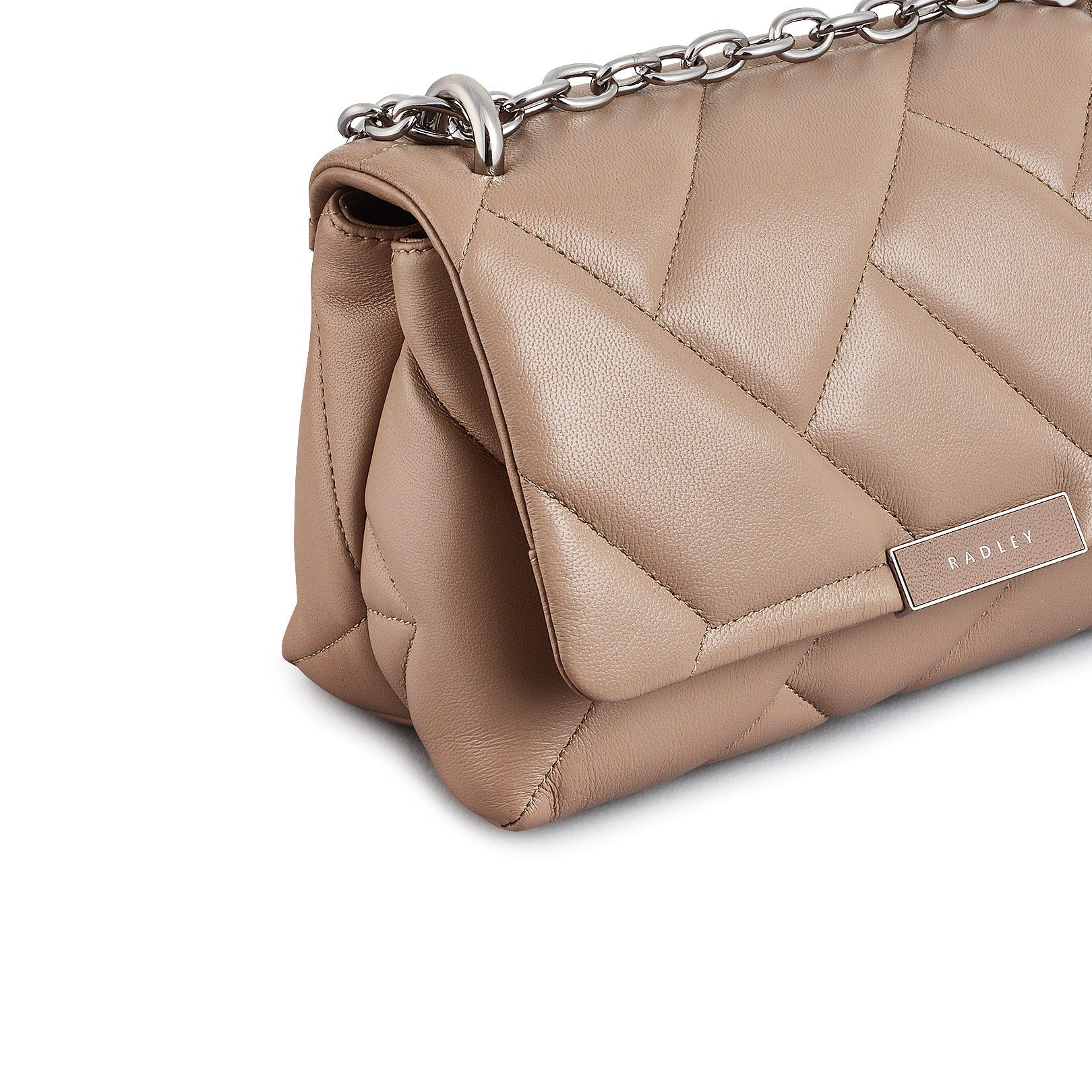 Mill Bay Fabric Medium Flapover Cross Body Bag in Latte - 111608