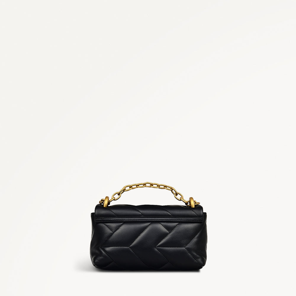 Mill Bay Fabric Small Flapover Cross Body Bag in Black - 111609