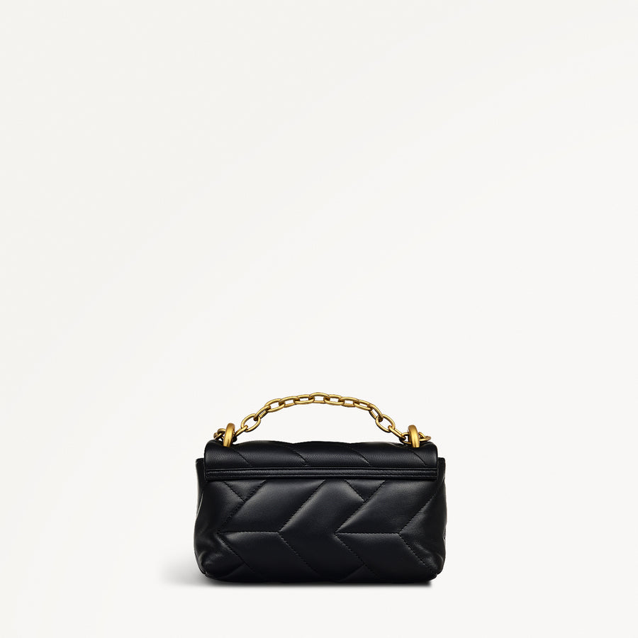 Mill Bay Fabric Small Flapover Cross Body Bag in Black - 111609