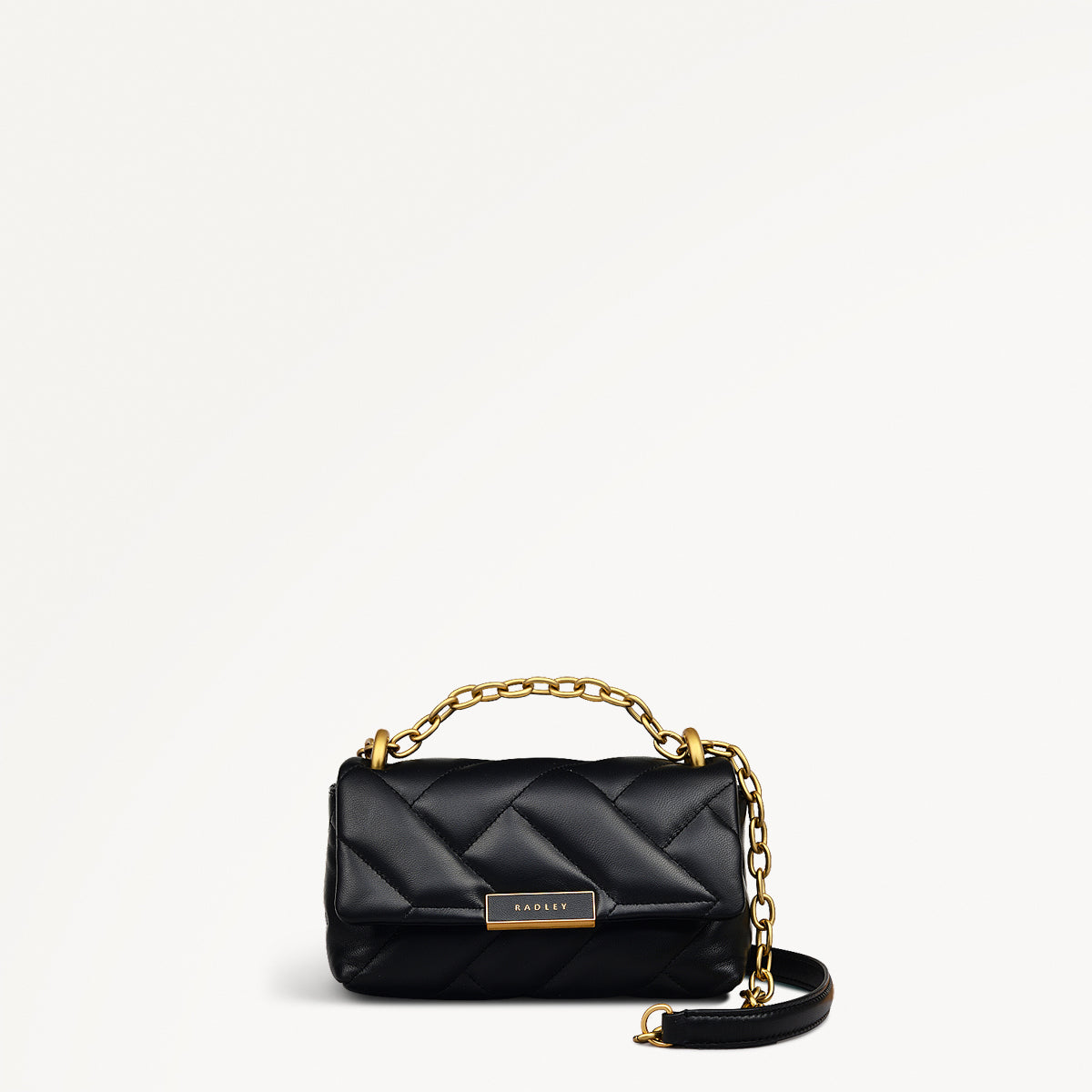 Mill Bay Fabric Small Flapover Cross Body Bag in Black - 111609