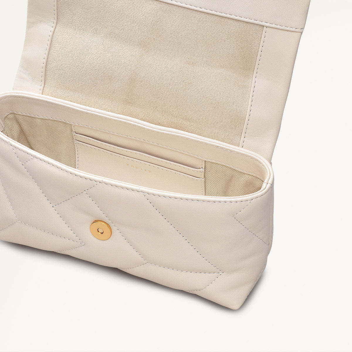 Mill Bay Fabric Small Flapover Cross Body Bag in Chalk - 111610