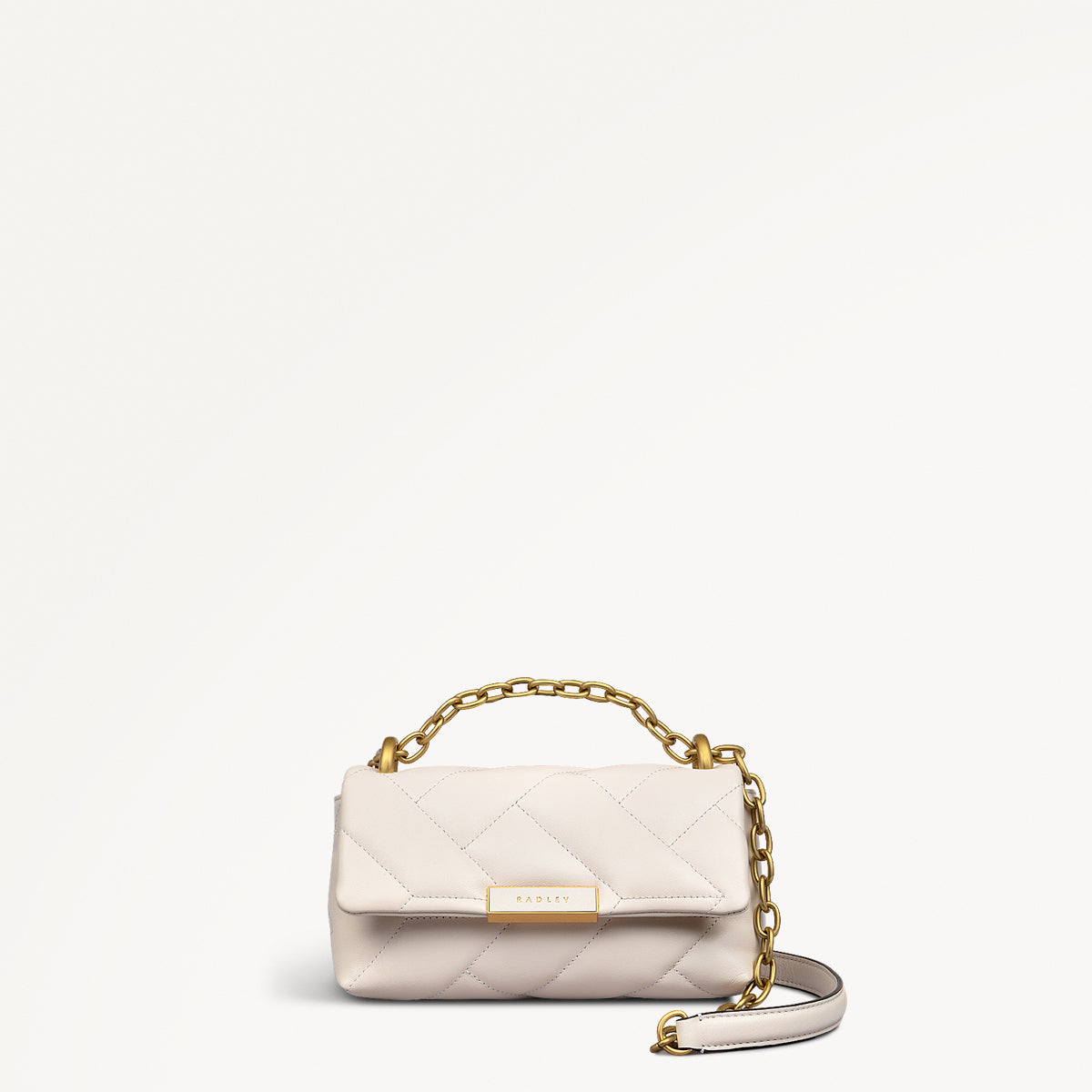 Mill Bay Fabric Small Flapover Cross Body Bag in Chalk - 111610