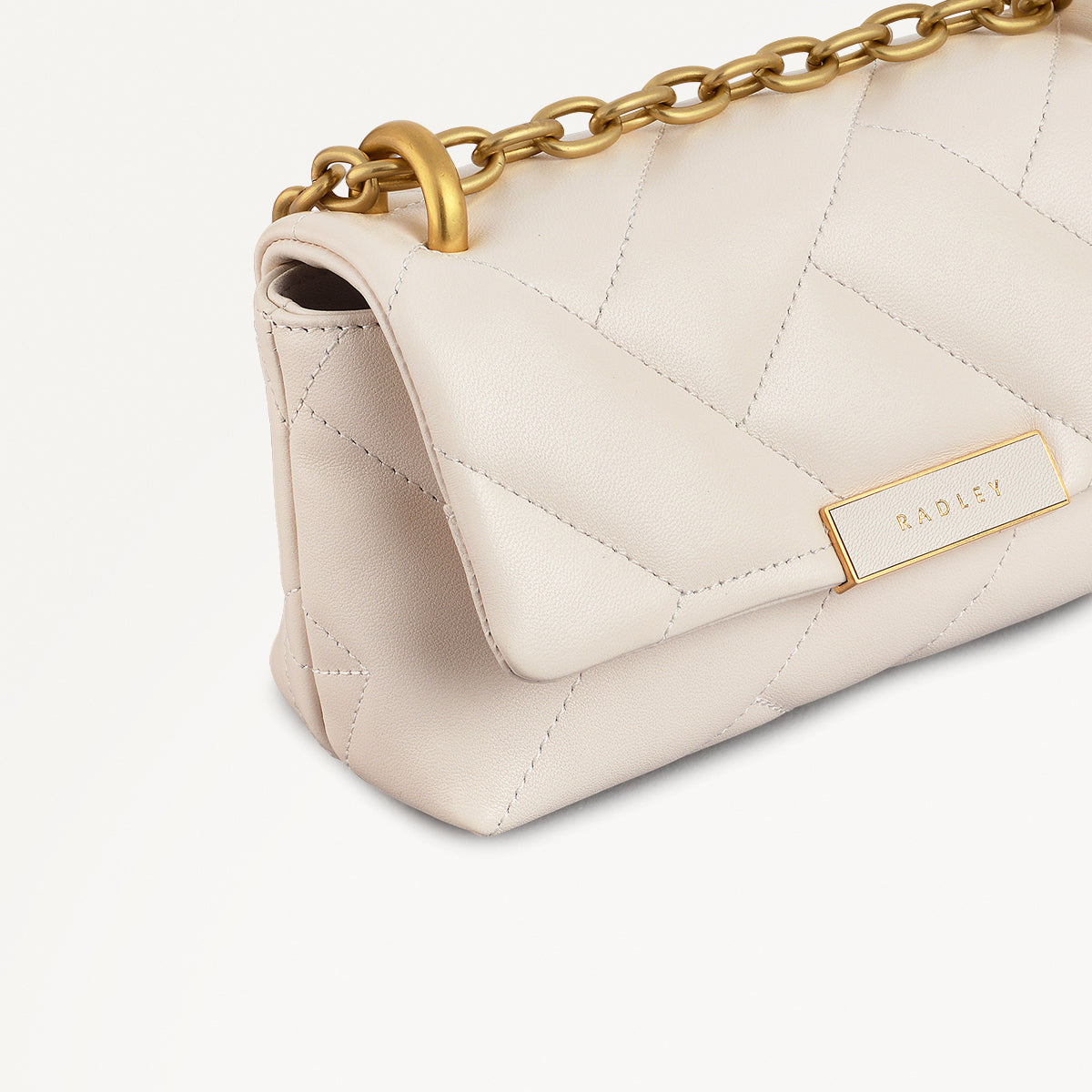 Mill Bay Fabric Small Flapover Cross Body Bag in Chalk - 111610