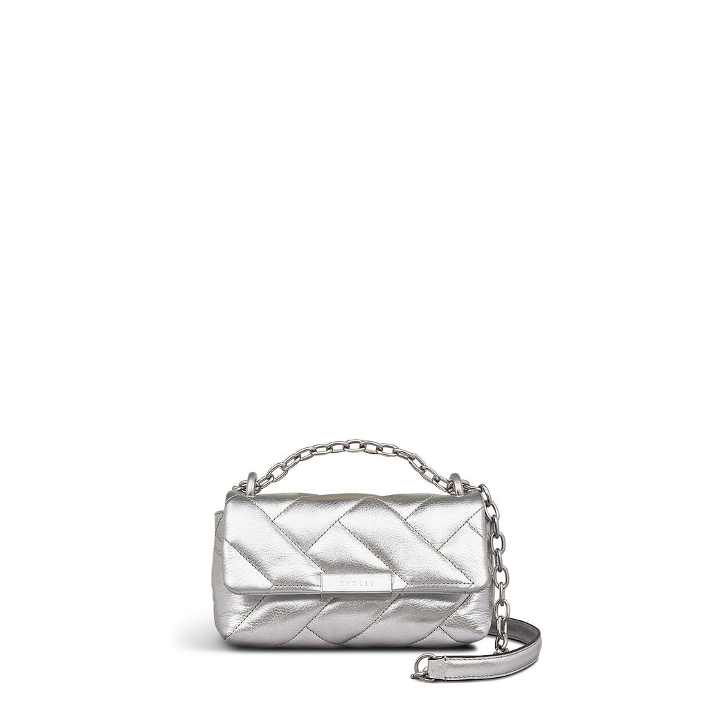 Mill Bay Fabric Small Flapover Cross Body Bag in Silver - 111611