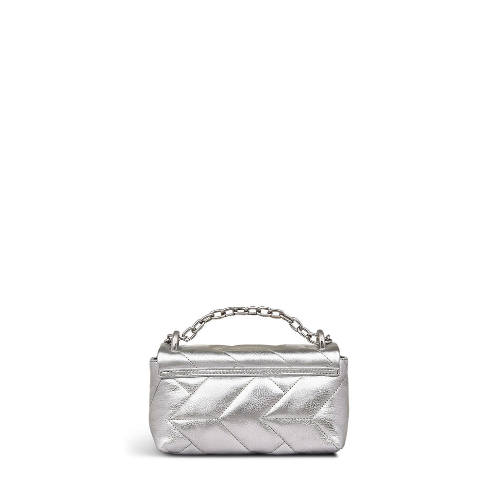 Mill Bay Fabric Small Flapover Cross Body Bag in Silver - 111611