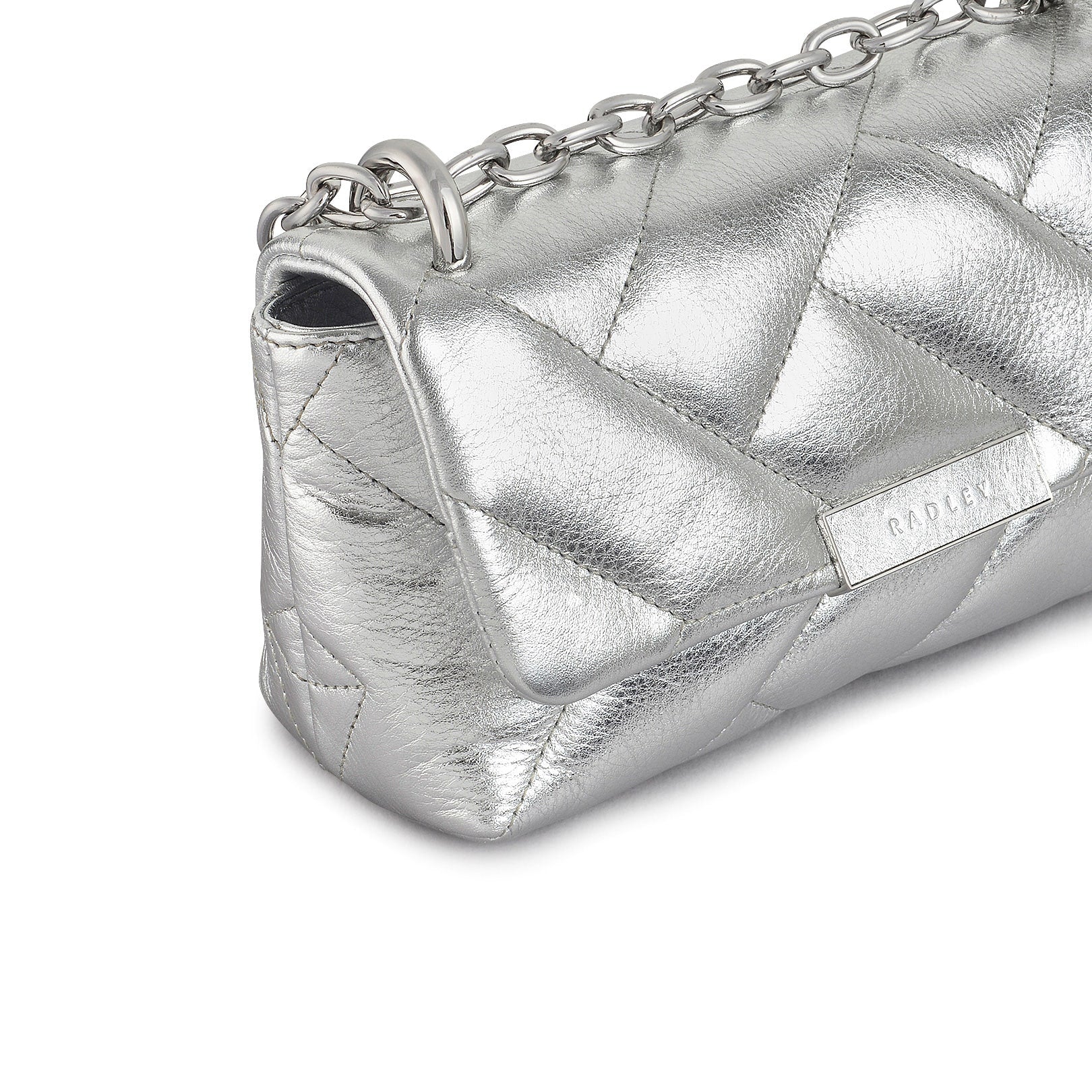 Mill Bay Fabric Small Flapover Cross Body Bag in Silver - 111611