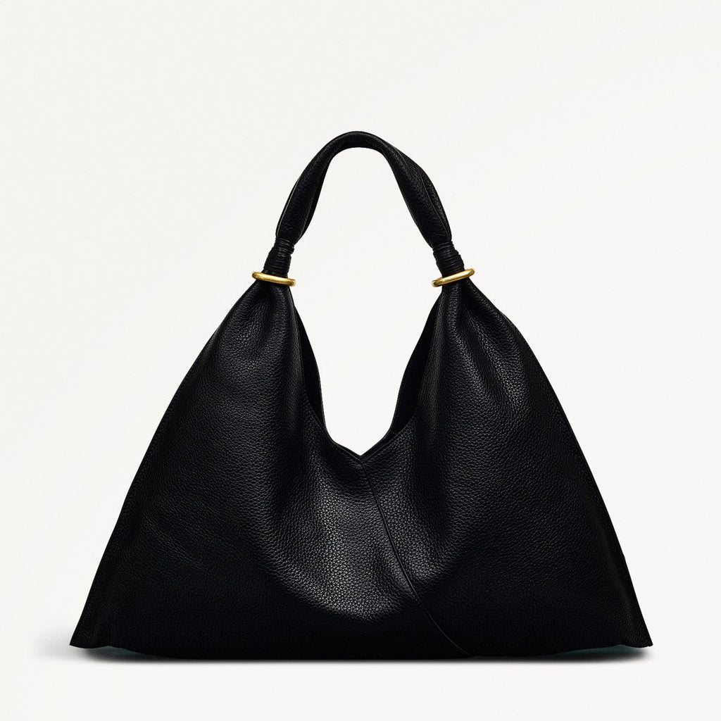 Hay's Mews Fabric Medium Open Top Shoulder Bag in Black - 111612