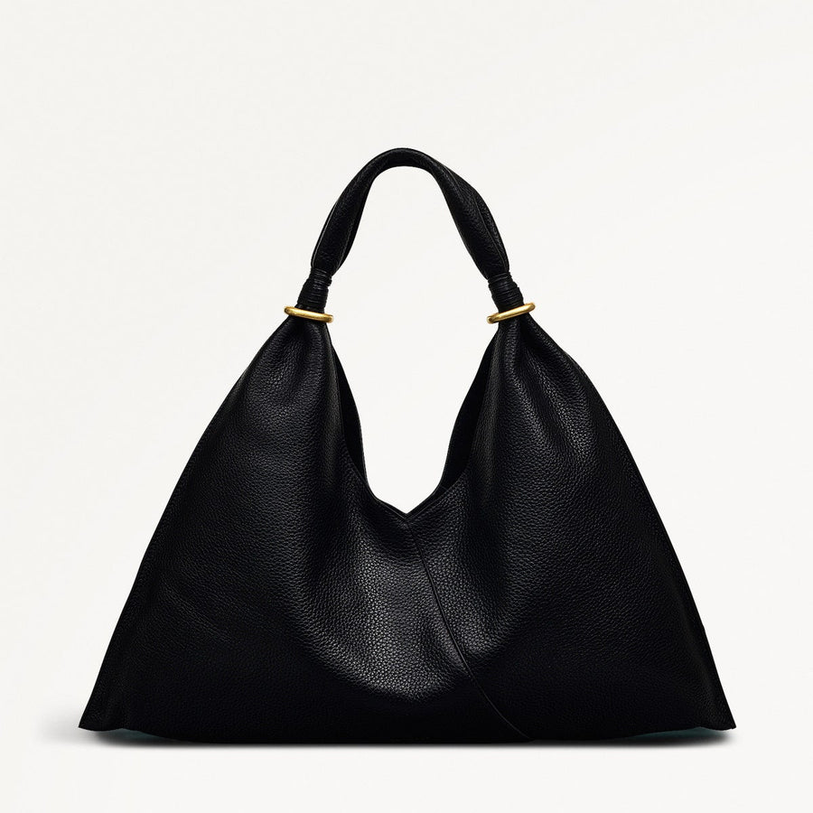 Hay's Mews Fabric Medium Open Top Shoulder Bag in Black - 111612